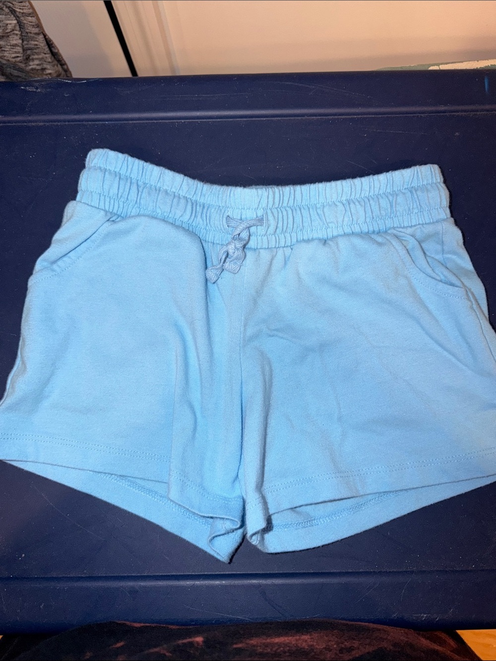 Girls Toddler Light Blue Elastic Waist Shorts